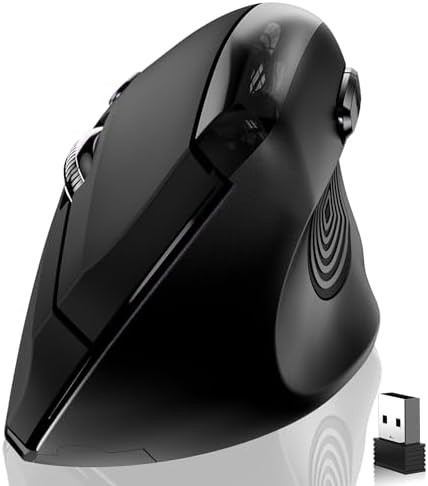 Elevate Your Comfort and Style with the memzuoix Purple Ergonomic Wireless Mouse – Right-Handed Vertical Design for Natural Wrist Posture, Adjustable DPI of 800/1200/1600, Perfect for PCs, Laptops, and Desktops – Experience Lag-Free 2.4 G Connectivity and Enhanced Productivity!