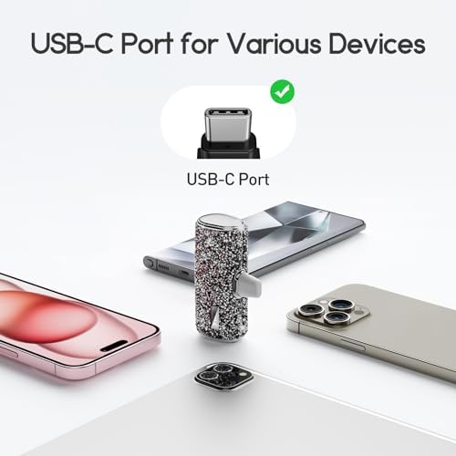 Ultra-Compact 4500 m Ah i WALK USB C Portable Charger – Stylish Pink Power Bank for i Phone 16/15 & Samsung Galaxy S25/S24/S23 Ultra – Fast Charging, Sleek Design for On-the-Go Convenience