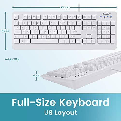 Durable & Washable Perixx PERIBOARD-517 Wired USB Keyboard – IP65 Certified, Ergonomic Design for Home & Office Use, Enhanced Compatibility with Windows & mac OS, Ideal for Quick Cleaning and Hygiene
