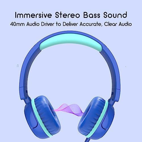 Ultimate Comfort V1 Kids Wired Stereo Headphones – Adjustable, Foldable, and Tangle-Free On-Ear Design in Vibrant Pink – Perfect for School, Travel, and Leisure with i Pads, Tablets, and Phones – Engaging Sound Experience Designed for Young Listeners – Ideal for Boys and Girls