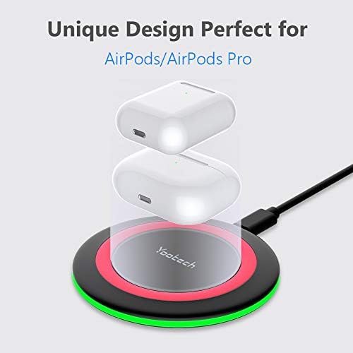 Yootech 10 W Max Fast Wireless Charging Pad – Universal Compatibility for i Phone 16 Series, Samsung Galaxy S22/S21/S20, and Air Pods Pro 2 – Sleek, Compact Design with Advanced Safety Features – Efficient Charging Solution for Home, Office, and Travel – Tangle-Free Power Experience without AC Adapter – Perfect for Modern Lifestyles