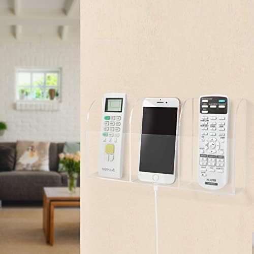 Clear Acrylic Wall-Mounted Tablet Holder – Sleek Charging Station for i Pads, Kindles, and Smartphones – Innovative Remote Control Organizer for Modern Homes and Offices – Maximize Space with Easy Access Design – Durable and Stylish Storage Solution for Clutter-Free Living