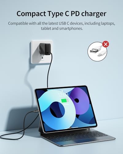 Revolutionize Your Charging Experience with the 65 W Ga N III USB-C Fast Charger – Ultimate Universal Wall Adapter for Mac Book Pro/Air, i Phone 15/16/Pro, Galaxy S22/S23, i Pad Pro & More – Streamlined PPS Power Delivery for Rapid, Safe Charging in a Sleek White Finish