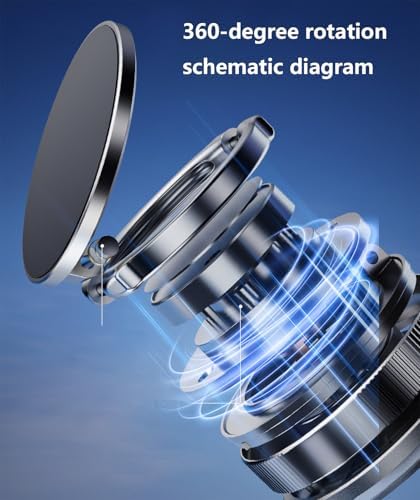 Magnetic Car Phone Holder,Cell Phone Automobile Cradles Holder for Magsafe 360° Adjustable Mount, Holders for Your Car for iPhone 16 Pro Max 15 14 13 12 Plus (Black) – Enhanced Compatibility and Speed