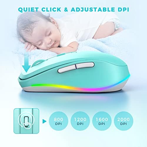 PEIOUS Rechargeable Wireless Mouse with LED – Innovative Jiggler Technology to Keep Your Computer Awake – Sleek Black Design for Optimal Comfort and Productivity