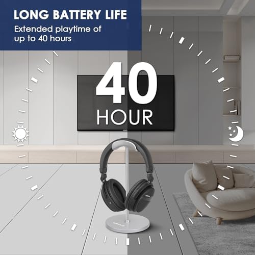 Experience the Future of Home Audio with SIMOLIO Wireless Headphones for TV – Premium Over-Ear Design Featuring Advanced Apt X Low Latency Technology for Flawless Sound Synchronization, Tailored 3 EQ Modes for Personalized Listening, and Enhanced Dialog Clarity Perfect for Seniors. Enjoy Universal Compatibility with Optical, AUX, and RCA Transmitters, a Remarkable 40-Hour Battery Life for Extended Use, and Effortless Volume Control for an Unmatched Entertainment Experience. Elevate Your Viewing Pleasure with Expertly Crafted Headphones Designed for Comfort and Clarity, Ensuring Every Word is Heard in Stunning Detail. Perfect for Movies, Music, and Gaming – Transform Your Audio Experience Today!