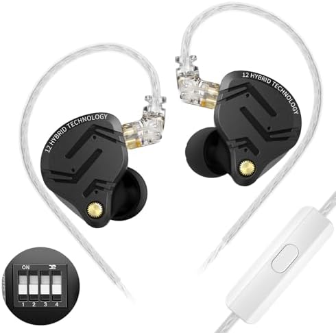 KZ ZS10 Pro X Gaming Earbuds – Premium In-Ear Monitors with Advanced 4 BA & 1 DD Drivers for Crystal Clear Audio, Ergonomic Comfort & Detachable Silver-Plated Cable with Mic – Ideal for Gamers and Audiophiles Seeking Ultimate Sound Experience