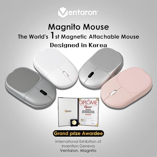 Sleek Pink Magnito Magnetic Wireless Bluetooth Mouse: The Ultimate Travel Companion for Mac, i Pad, Windows & More – Silent Clicks, Compact Design, Effortless Portability & Enhanced Device Compatibility