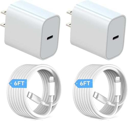 Rapid Charge Trio: 20 W USB-C Wall Charger Set with 6 FT Cables for i Phone 14 & More – Ultimate Performance for Fast Power Delivery and Versatile Device Compatibility