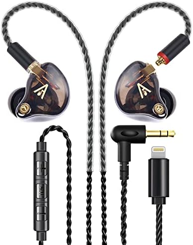 Vibes 201 Wired Earbuds – Premium Noise-Cancelling In-Ear Headphones with Enhanced Bass for Audiophiles – Tangle-Free Braided Cord, Custom Fit Tips & Portable Carry Case – Ideal for Commuters and Music Enthusiasts – 3.5 mm Jack Compatible for Effortless Connectivity (Clear Brown, No Mic)