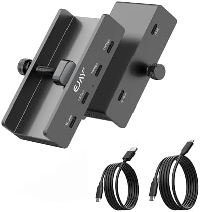 Transform Your Workspace with the EJAY Ultra-Fast 10 Gbps USB C Hub – Premium Aluminum Docking Station Featuring 4 USB 3.2 Ports, Innovative Desk Clamp Design, Additional Power Supply Port, and Extra Long Data/Power Cables for Superior Device Connectivity and Productivity Enhancement