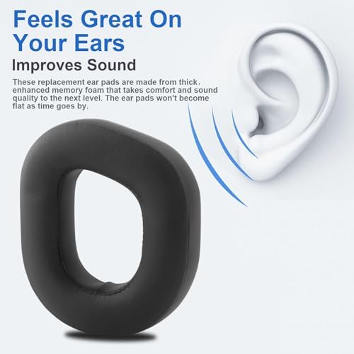 Premium Comfort Replacement Ear Pads for Corsair HS80 RGB Wireless Headphones – Luxurious Black Leather Memory Foam Cushions for Optimal Sound Isolation and Extended Listening Pleasure