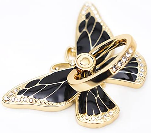 Glitter Butterfly Phone Ring Grip Holder – 360-Degree Rotating Kickstand for i Phone, Samsung Galaxy & Android – Stylish Rhinestone Design for Enhanced Durability and Comfort – Perfect Gift for Women and Girls – Secure Adhesive for Optimal Grip – Versatile Stand for Video Calls, Streaming & More