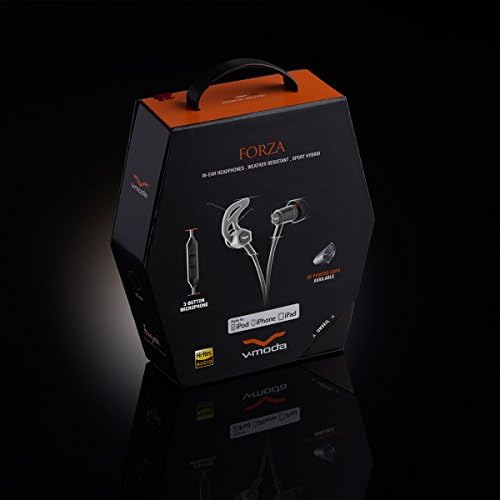 V-MODA Forza Hybrid Sport Earbuds – Premium In-Ear Headphones for Samsung & Android with 3-Button Remote, Noise Isolation & Sweat Resistance – Stylish Orange Accents for Active Lifestyles
