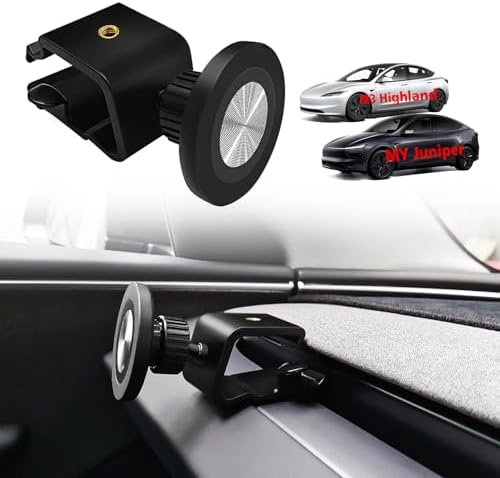Tesla Model Y & Model 3 Mag Safe-Compatible Dashboard Phone Holder – 360° Adjustable Cradle for All Smartphones & Tablets – Secure 1/4 Screw Mount for Ultimate Safety and Accessibility – Essential EV Accessory for Hands-Free Navigation and Optimal Driving Experience