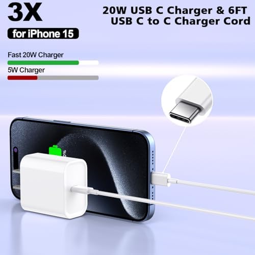 Rapid Charge Bundle: 3-Pack 6 FT USB-C to Lightning Cables for i Phone – Ultra-Fast Charging Compatibility with i Phone 14 Pro Max, 14 Plus, 13, 12 Mini, 11, 10, XS, SE – Durable & Convenient Charging Solution for Home, Office, and Travel