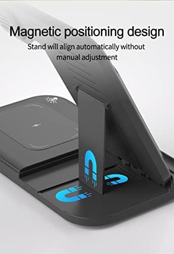 Ultimate 3-in-1 Wireless Charging Dock for i Phone, Apple Watch & Air Pods – MMOBIEL’s 15 W Fast Charging Station with Stylish Magnetic Foldable Design – Sleek Black Finish for Enhanced Compatibility and Efficient Power Delivery