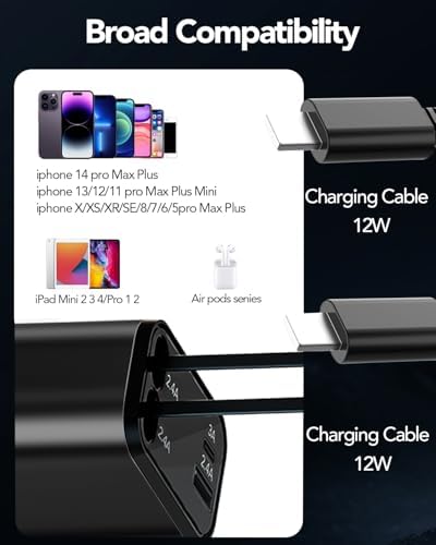 2025 Ultra-Compact 4-in-1 Retractable Car Charger – 69 W Fast Charging Adapter for i Phone 16, Galaxy and More – Innovative Space-Saving Design with Multiple Ports for Simultaneous Device Powering – Essential Car Accessory for Daily Commutes and Road Trips