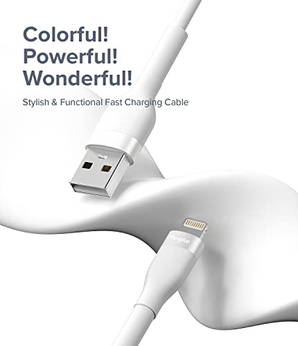Elevate Your Charging Experience with the Ringke 6.6 FT USB to Lightning Pastel Charger Cable – Purple | Fast Charging & Enhanced Durability for i Phone, i Pad, Air Pods | Tangle-Free Design for Effortless Connectivity in Style