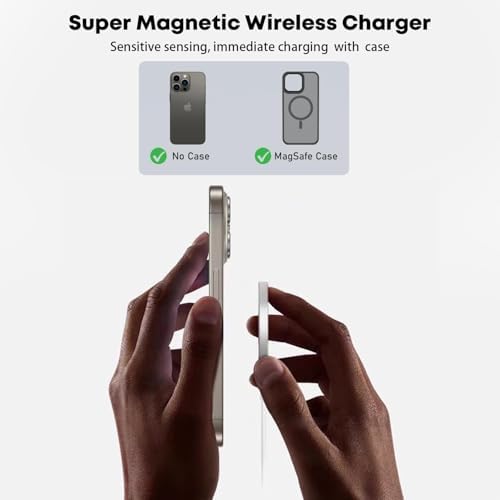 Magnetic Wireless Charger Duo – Apple MFi Certified 6 FT Fast Mag Safe Charging Pad for i Phone 16/15/14/13/12/11 with USBC Charger Block – Effortless Power Delivery & Enhanced Portability for On-the-Go Charging Solutions