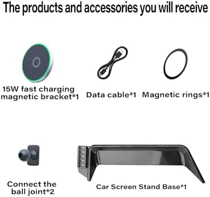 Revolutionize Your Toyota C-HR 2019-2022 with a 15 W Fast Wireless Charging Phone Holder – 360-Degree Rotating Mount for Seamless i Phone & Smartphone Navigation – Secure Clip Design for Enhanced Driving Safety & Perfect Fit for 8-Inch Touch Screens – Elevate Convenience with Effortless Hands-Free Operation