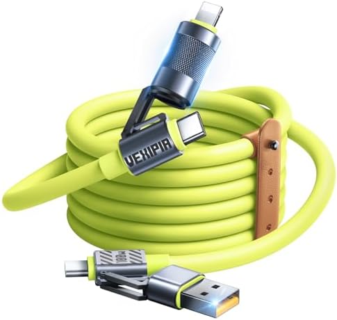 Ultimate 240 W SHEZI 4-in-1 USB C Charging Cable: Fast Charging & 480 Mbps Data Sync, Multi-Device Compatibility with L-Type, Type C, USB A Ports – 5 ft Stylish Pink Design for Enhanced Performance and Portability