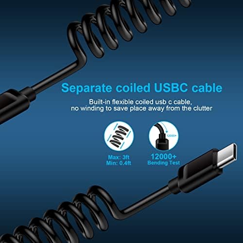 Rapid Charge USB-C Car Charger for Pixel 9 & Samsung Galaxy Devices – 3.4 A Fast Charging with 3 ft Coiled Cable, Ultimate Compatibility for Pixel 8 Pro, S24 FE, and More – Compact & Portable Power Solution for On-the-Go Users