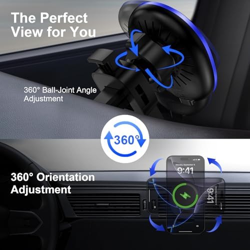 Revolutionary Magnetic Car Mount Wireless Charger for Samsung Galaxy S25 Series & i Phone 16 Models – 15 W Fast Charging, Secure Magnetic Hold, and Sleek Design for Ultimate Convenience on the Road