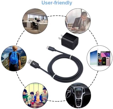 Ultimate Fast Charging USB Wall Charger Block with Dual Ports & 3 Pack 6 ft Type C Cables – Ideal for Samsung Galaxy S24/S23/S22/S21, i Phone 16/15, Google Pixel 9/8 Pro – Enhanced Compatibility & Speed for All Your Devices