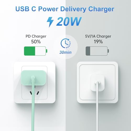 Dayaoncy 20 W USB-C Wall Charger Duo with 10 ft MFi Certified Lightning Cables – Fast Charging Kit for i Phone 14/13/12/11/Xs Max/XR – Ultimate Speed & Convenience for Apple Devices – Reliable, Durable & Portable Charging Solution
