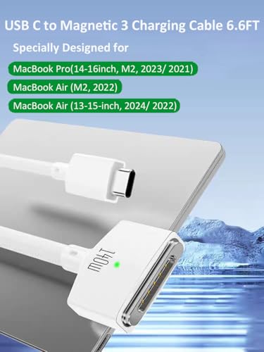 140W USB C to Magnetic 3 Charging Cable for MacBook Pro/Air (14/16/13/15-inch, 2023/2022/2024), 6.6FT – Enhanced Compatibility and Speed