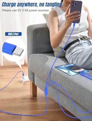 Versatile 3-in-1 i Phone Charger Cable – 6 FT USB C to Lightning with Triple Port Compatibility for i Phone 16/15/14/13/12/11 Pro Max/XS/XR/8 & i Pad Pro/Mini – Fast Charging Solution (2-Pack, Black) for Effortless Multi-Device Power Management