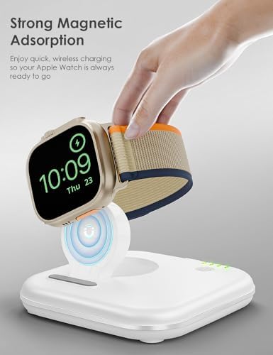 Portable Magnetic Power Bank for Apple Watch – 2000 m Ah Foldable Charger with Type-C Cable | Essential Travel Companion for Series 2-10, SE, Ultra 1/2 | Lightweight, Durable Emergency Backup Solution for Fitness and Adventure Seekers