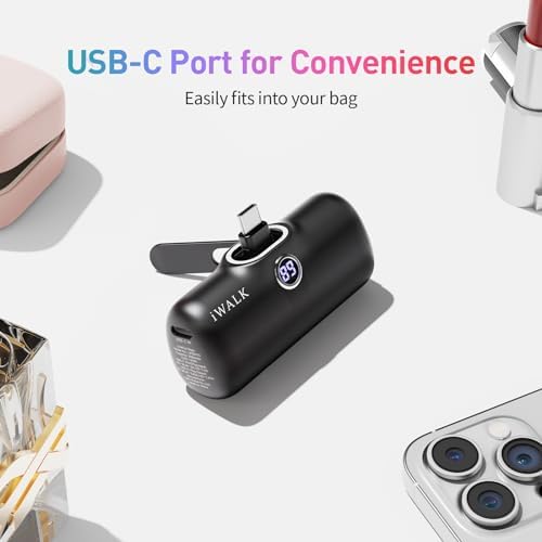 i WALK 5000 m Ah Portable Charger for i Phone 15 & 16 Series – 20 W PD Fast Charging USB-C Power Bank with LED Battery Indicator – Lightweight, High-Capacity Power Bank Compatible with i Phone 15 Plus, 15 Pro, 15 Pro Max & Samsung Devices – Ultimate Travel Companion for On-the-Go Charging