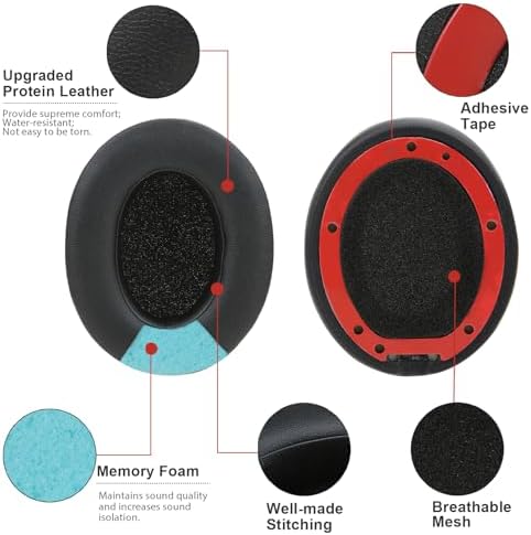 Upgrade Your Audio Experience with Premium Noise-Isolating Memory Foam Ear Pads for Studio 2 & 3 Headphones – Waterproof Protein Leather Cushions in Blue for Unmatched Comfort and Enhanced Sound Quality