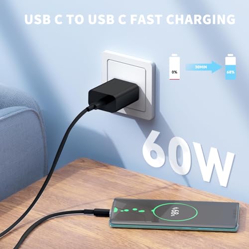High-Speed 2-Pack USB C to USB C Charging Cable – 6 Foot Long, 60 W (3 A) Fast Charger for i Phone 16/15/Pro/Plus/Pro Max, i Pad Pro 12.9/11, i Pad Mini 6, i Pad Air 4/5 & Samsung Galaxy S23/22 – Durable, Tangle-Free, Versatile Design for Optimal Performance and Enhanced Compatibility