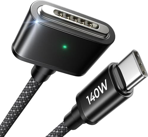 LISEN 6.6 ft USB-C to Mag-Safe 3 Charging Cable for Mac Book Air & Pro (2022-2024) – Premium Rapid Charging Solution, Durable Design with Elegant Midnight Finish, Ideal for Seamless Power Delivery and Enhanced Device Safety