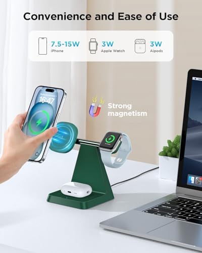 Revolutionize Your Charging Experience with the 3 in 1 Magnetic Wireless Charger – Fast, Compatible, and Space-Saving Solution for Smartphones, Smartwatches, and Earbuds