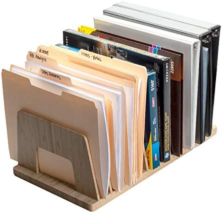 Eco-Conscious Bamboo Multi-Device Organizer: Five-Slot Desk Solution for Laptops, Tablets, and Smartphones – Streamlined Charging & Tidy Cable Management for a Sophisticated Workspace, Lightweight & Travel-Friendly