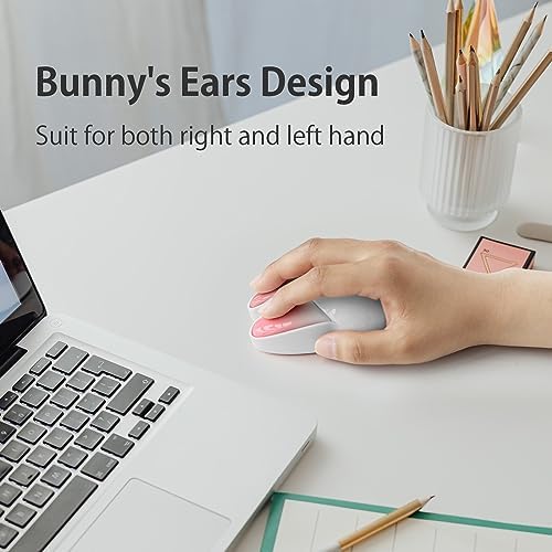 Adorable Pink Cat Wireless Silent Mouse – 2.4 GHz Plug and Play Optical Companion for Laptop & PC – Compact, Noise-Free Design Perfect for Home, Office, and Study Sessions – Cute Cat-Themed USB Nano Receiver Included