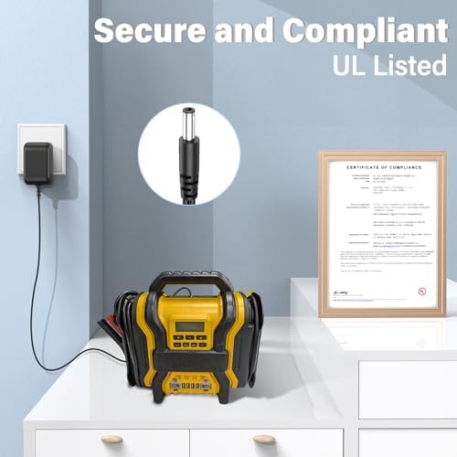 Dewalt DXAEPS14 AC Power Adapter – Rapid Charge Jump Starter Supply with UL Certification for 1400/1600 Peak Models – Optimized Compatibility for Ultimate Performance and Reliability in Power Solutions