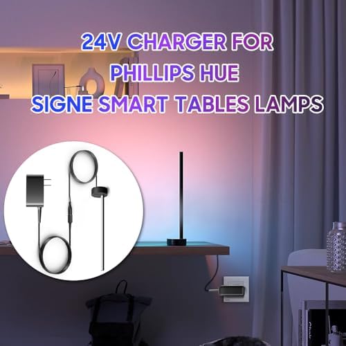 Superior 24 V Power Adapter for Philips Hue Play Gradient Lightstrip – Optimized Charger for 55″ to 75″ Smart TVs, Ensuring Maximum Compatibility and Enhanced Performance for Multi-Color LED Lighting Solutions