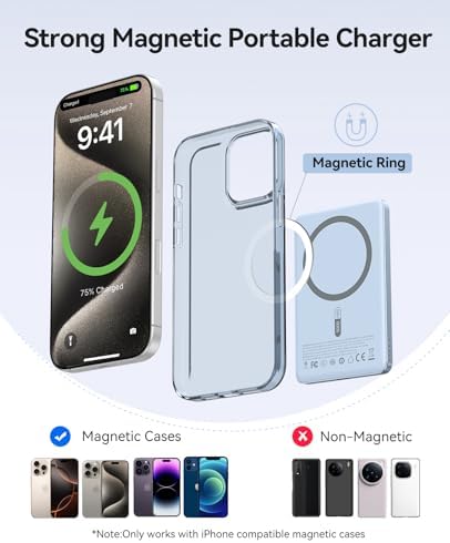 Ultra-Slim ORICO Kada Mag Safe 5000 m Ah Wireless Power Bank – Fast 20 W PD Charging with Type-C Cable – Essential Portable Charger for i Phone 12/13/14/15/16 Pro/Pro Max/Plus/Mini – Lightweight, Durable, and Magnetic Design for Effortless On-the-Go Power Solutions
