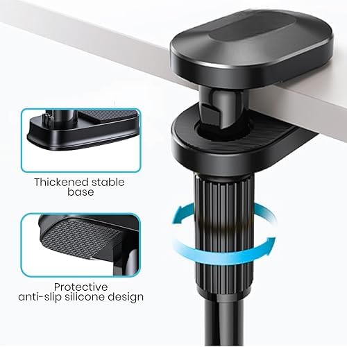 Adjustable 39in Phone & Tablet Holder – 360° Rotating Flexible Arm Mount for Bed & Desk, Universal Clamp Stand for Mobile Phones, Kindle, Galaxy Tabs, Fire Tablets, 4.7″-11″ Devices – Enhanced Compatibility and Speed