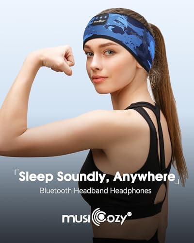 MUSICOZY Bluetooth 5.4 Sleep Headband Headphones – Ultimate Wireless Comfort for Sleep, Workouts, and Travel – The Perfect Gift for Active Lifestyles with Rapid Pairing and Sweatproof Design