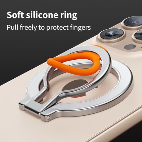 Mag Safe Universal Phone Grip & Kickstand for i Phone 12-16 Pro Max – Versatile Double-Sided Magnetic Holder for Secure Handling & Hands-Free Viewing in Gym, Kitchen & Beyond – Sleek Black Silicone Design for Stylish Convenience and Optimal Performance