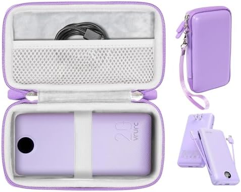 Premium VRURC Portable Charger Case – 20000 m Ah Fast Charging Power Bank with Dual USB-C Ports, Lightweight Shockproof Design in Elegant Purple – Ultimate Compatibility for On-the-Go Power Solutions