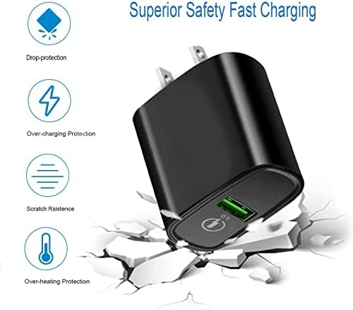 Rapid Charge 3.0 18 W Phone Charger for Motorola Devices – Ultra-Fast Wall Adapter with USB C Cable for Moto G Power (2023/2022), G Stylus (2021), G Fast, G Play, G Pure, One 5 G Ace, Fusion+, Edge Plus, Z4 & G100 – Compact & Travel-Friendly with Safety Features