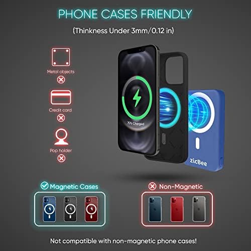 Discover the 10000 m Ah Mag Safe Power Bank – Your Ultimate Portable Charger for i Phone 15/14/13/12 Models in Striking Blue, Featuring 22.5 W PD Fast Charging for Rapid Power Up – Seamless Magnetic Wireless Charging Compatible with i Pads and Air Pods, Perfect for On-the-Go Use and Enhanced Mobility.