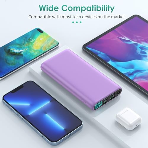 High-Capacity 38800 m Ah Portable Power Bank with LCD Display – Multi-Device Charger Featuring 5 USB Outputs and USB-C Connectivity for Fast Charging – Ideal for i Phone 16/15/14/13 Pro, Samsung Galaxy, Pixel, and Nexus – Ultimate On-the-Go Charging Solution in Blue